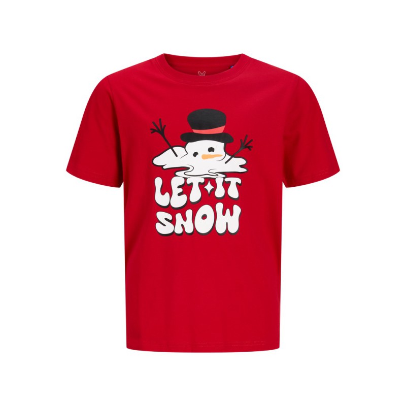 JACK & JONES JUNIOR Xmas fun kortærmet T-shirt - Barbados Cherry