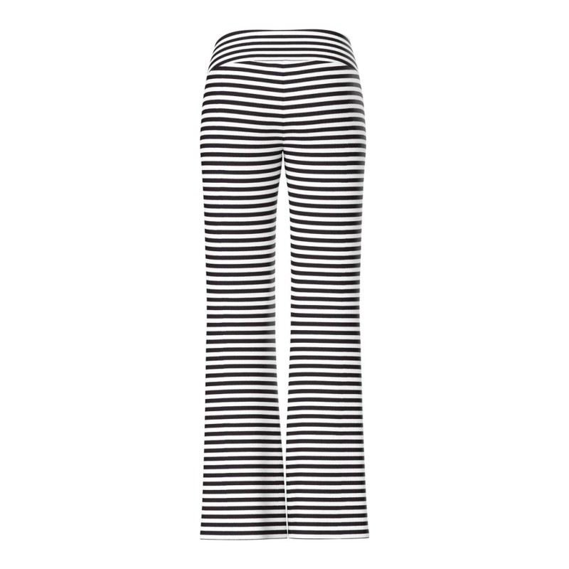 PIECEA Aya mellem talje flared bukser - Black / White