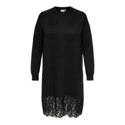 ONLY CARMAKOMA Alba langærmet blonde midaxi kjole - Black