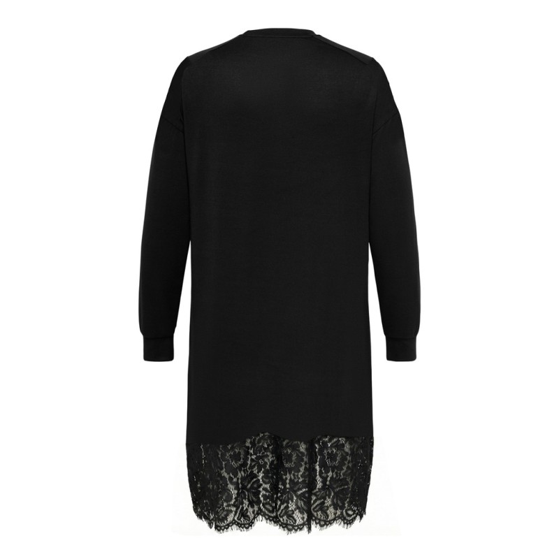 ONLY CARMAKOMA Alba langærmet blonde midaxi kjole - Black