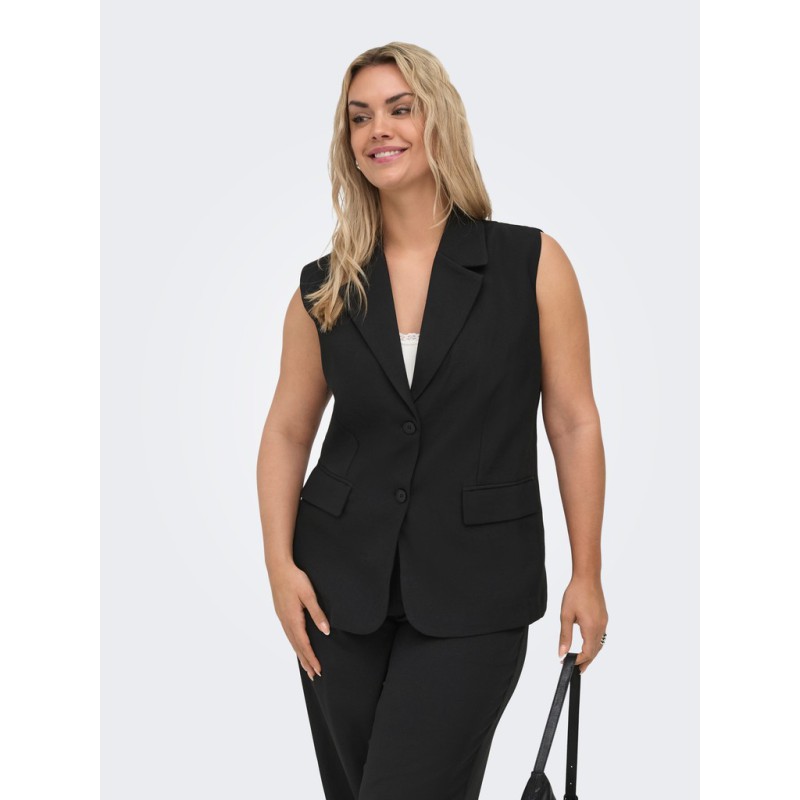 ONLY CARMAKOMA Victoria loose knap vest - Black