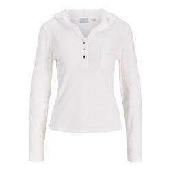 JJXX Henna langærmet hoodie bluse - Cloud Dancer