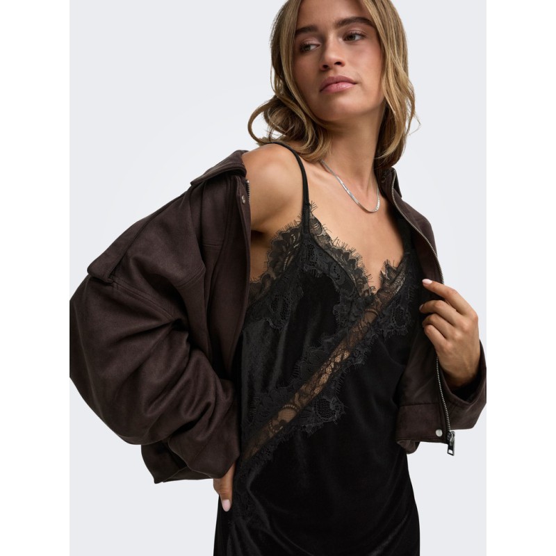 JDY Valerie velvet blonde kjole - Black
