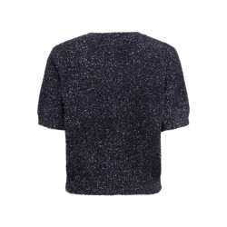 JDY Nadine kortærmet glimmer strik cardigan - Black / Silver