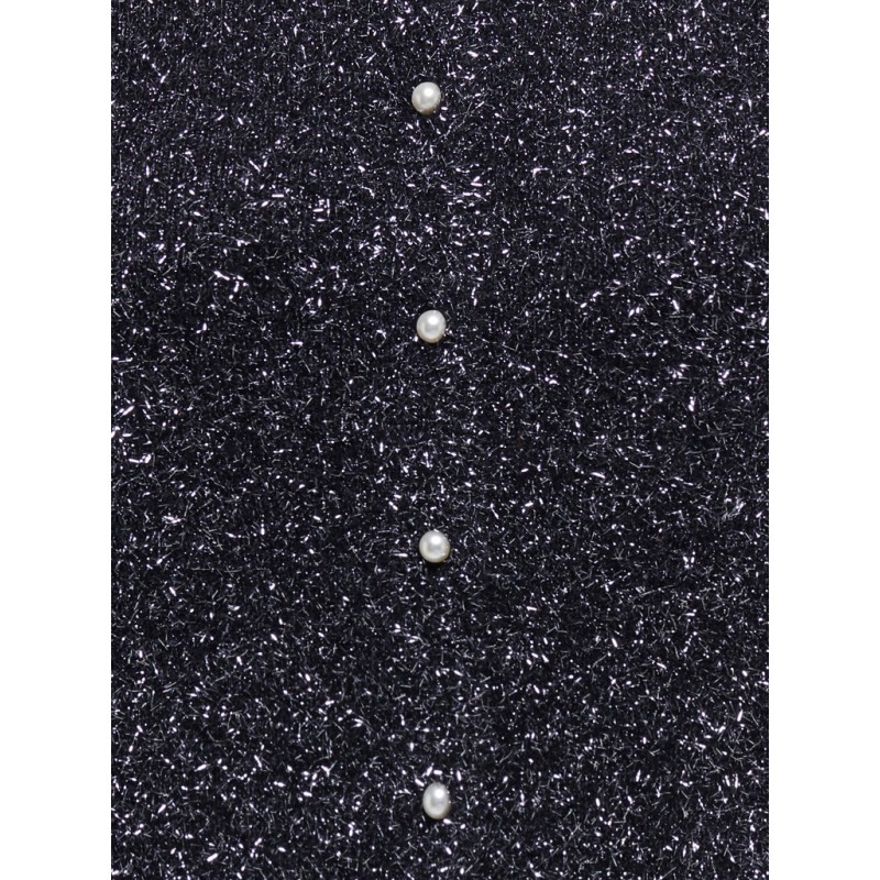 JDY Nadine kortærmet glimmer strik cardigan - Black / Silver