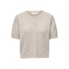 JDY Nadine kortærmet glimmer strik cardigan - Beige / Silver