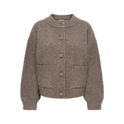 JDY Kimie langærmet strik cardigan - Mulch