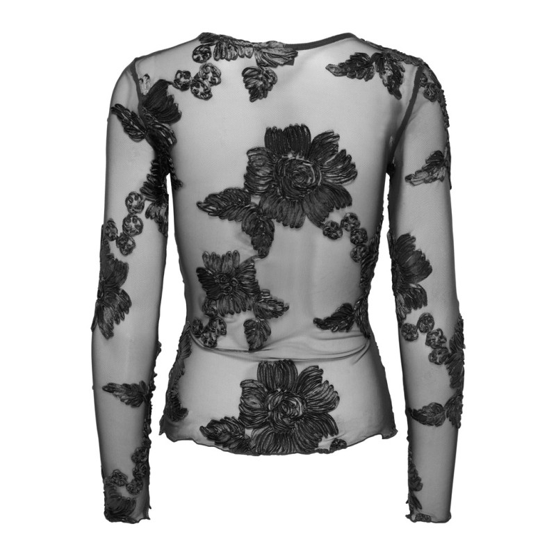 JDY Casablanca langærmet bluse - Black