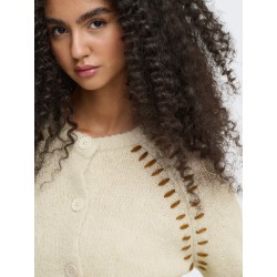 JDY Zoey Ella langærmet strik cardigan - Oatmeal / Monks Robe