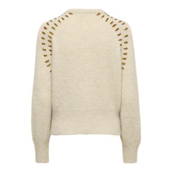 JDY Zoey Ella langærmet strik cardigan - Oatmeal / Monks Robe
