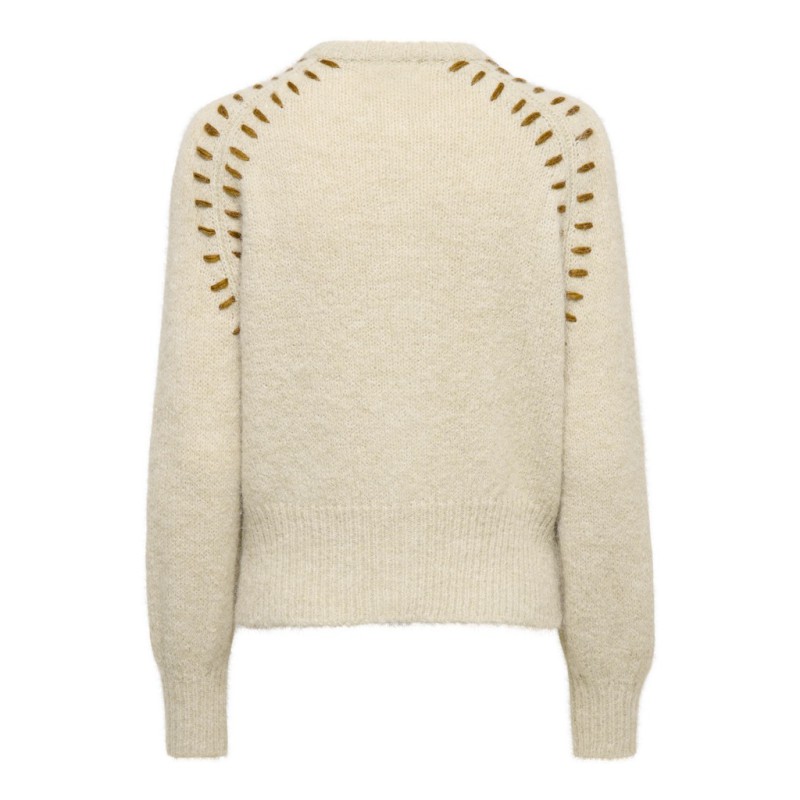 JDY Zoey Ella langærmet strik cardigan - Oatmeal / Monks Robe