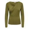 JDY Irena langærmet vandfald bluse - Dark Olive
