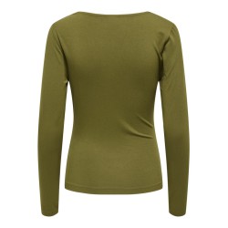 JDY Irena langærmet vandfald bluse - Dark Olive