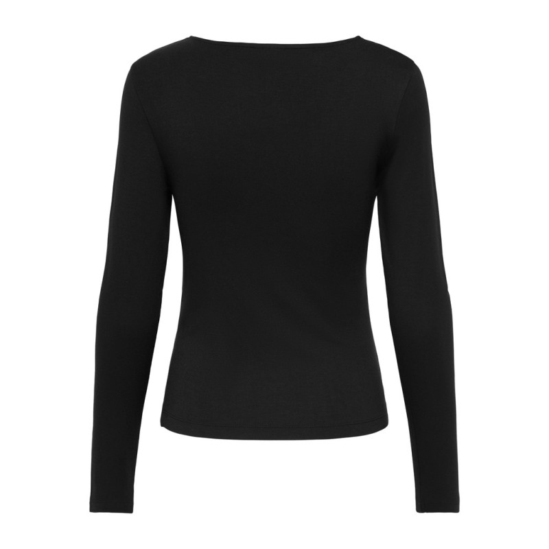 JDY Irena langærmet vandfald bluse - Black