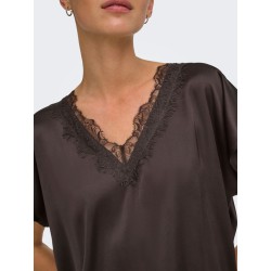 JDY Fifi kortærmet bluse - Chocolate Plum