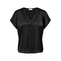 JDY Fifi kortærmet bluse - Black