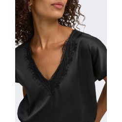 JDY Fifi kortærmet bluse - Black