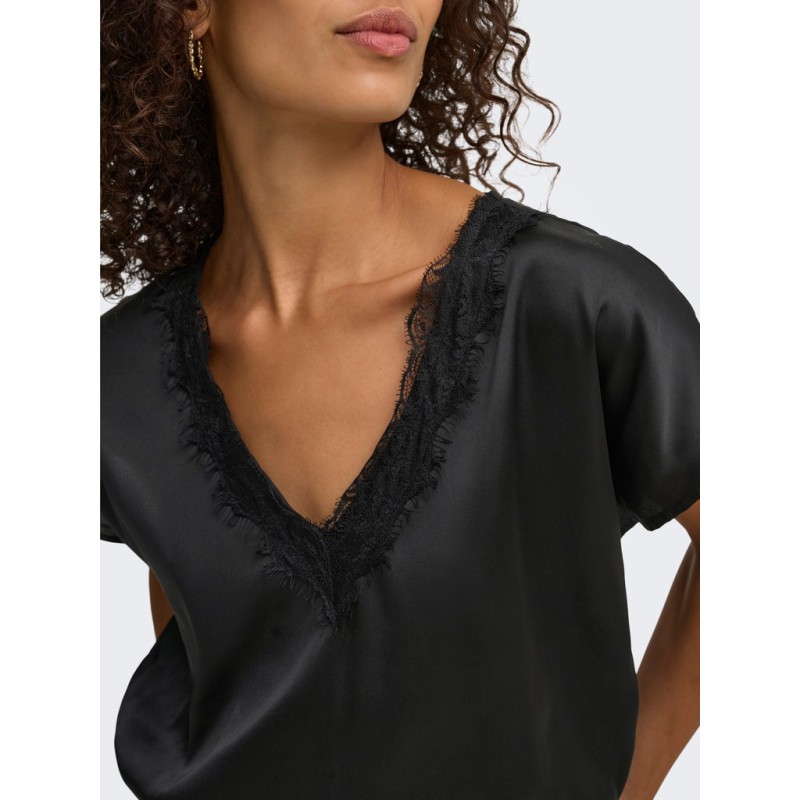 JDY Fifi kortærmet bluse - Black