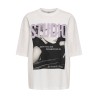 JDY Pisa kortærmet oversize print T-shirt - Cloud Dancer: STUDIO