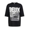 JDY Pisa kortærmet oversize print T-shirt - Black / Deux