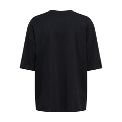 JDY Pisa kortærmet oversize print T-shirt - Black / Deux