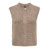 ONLY Bouble lynlås strik vest - Bracken / Silver