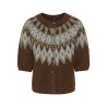 ONLY Reykja kortærmet strik cardigan - Coffee Bean / Fair Isle / Smokey