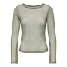 ONLY Nox langærmet boatneck mesh bluse - Walnut / Camouflage