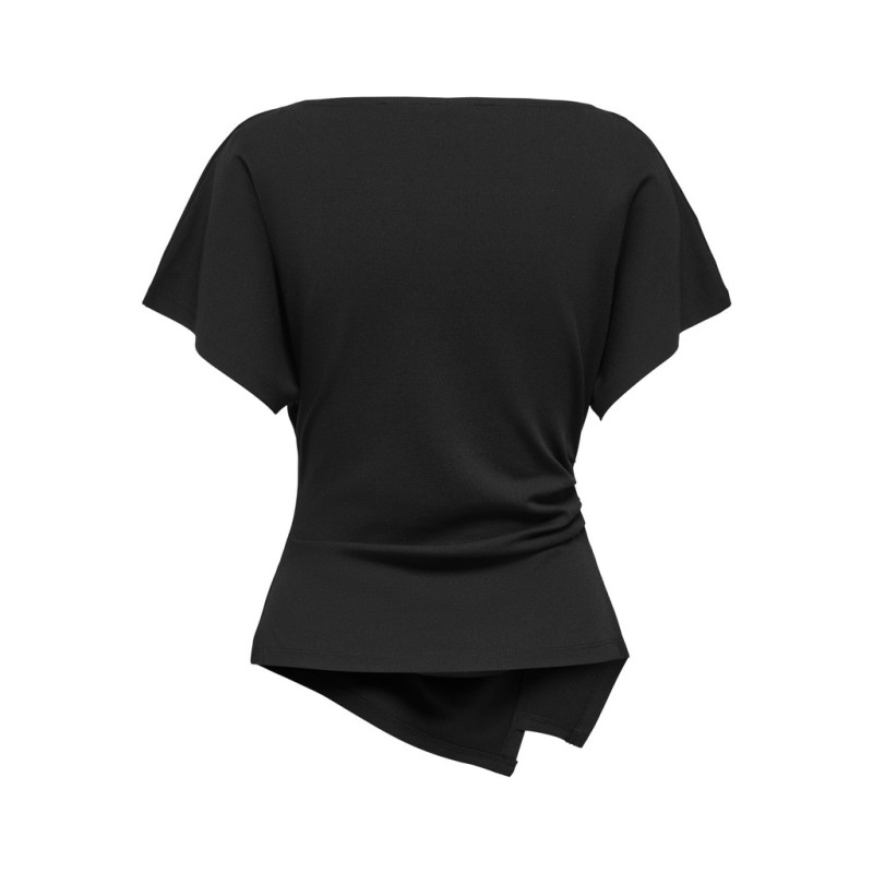 ONLY Ember kortærmet vandfald top - Black