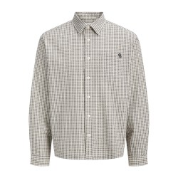 JACK & JONES Menton seersucker skjorte - Cloud Dancer