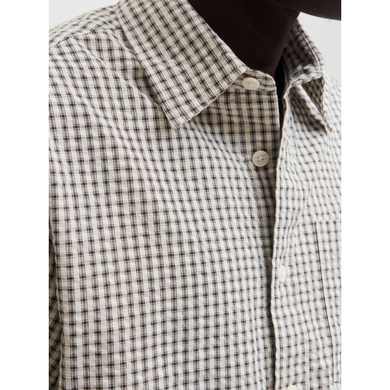 JACK & JONES Menton seersucker skjorte - Cloud Dancer