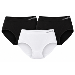 VANTING PLUS Shape up dametrusser 3 pak - Black / Black / White