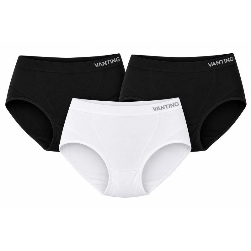 VANTING PLUS Shape up dametrusser 3 pak - Black / Black / White