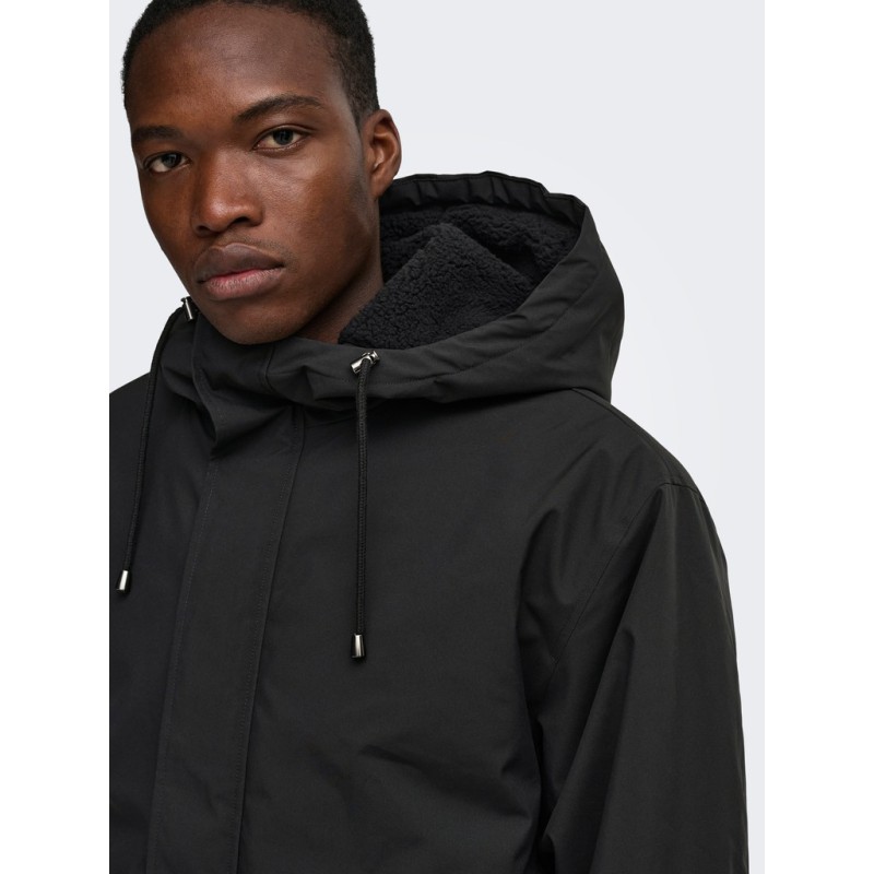 ONLY & SONS Alex kort vinterjakke - Black