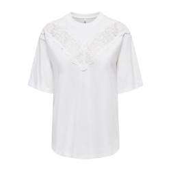 ONLY Vivvi blonde T-shirt - Cloud Dancer / Cloud Dancer Lace