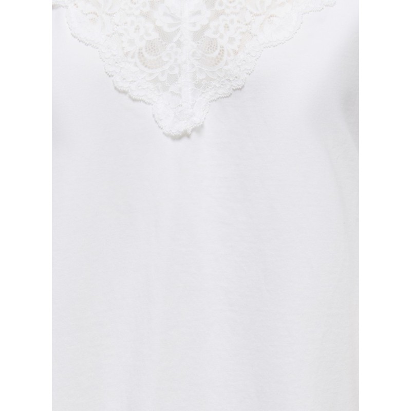 ONLY Vivvi blonde T-shirt - Cloud Dancer / Cloud Dancer Lace