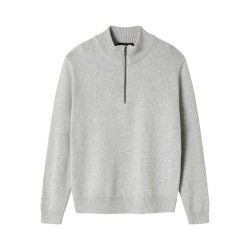 LMTD dreng -  Nurjos langærmet half zip strik - Light Grey Melange
