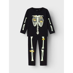 NAME IT MINI Halloween skelet sæt - Black / Yellow