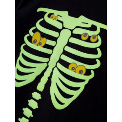 NAME IT MINI Halloween skelet sæt - Black / Yellow