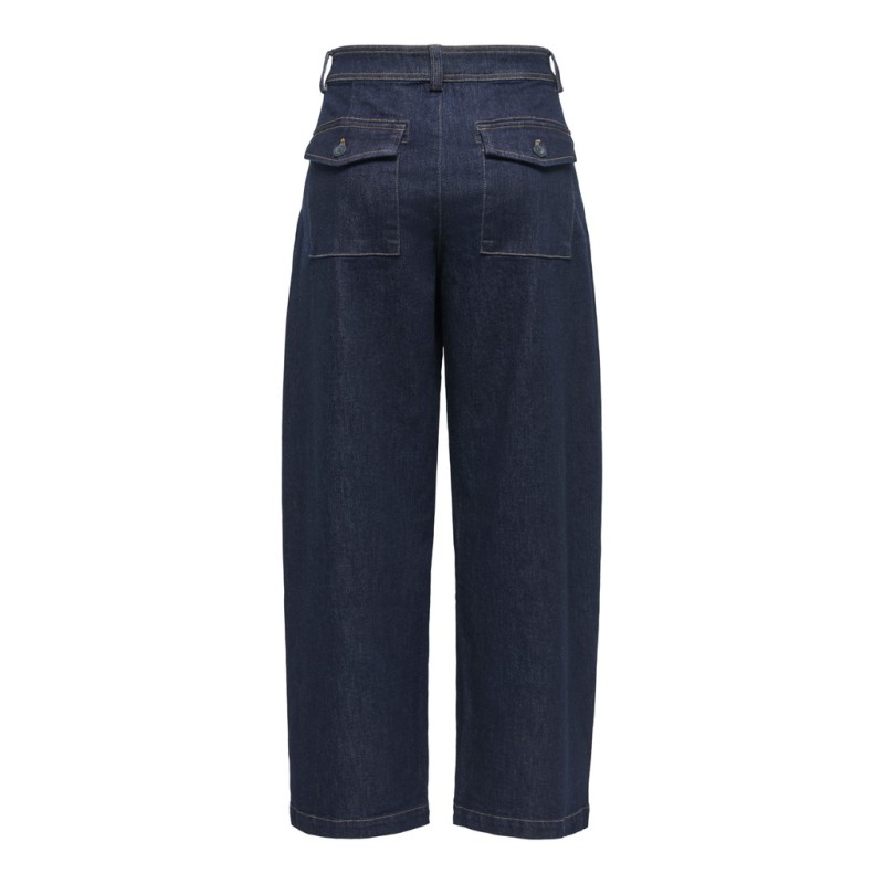 ONLY Clair barrel denim jeans - Dark Blue Denim / Rinse