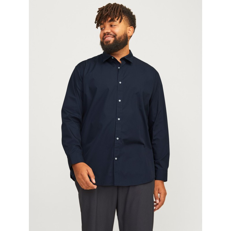 JACK & JONES PLUS Joe plain krotærmet skjorte - Navy Blazer