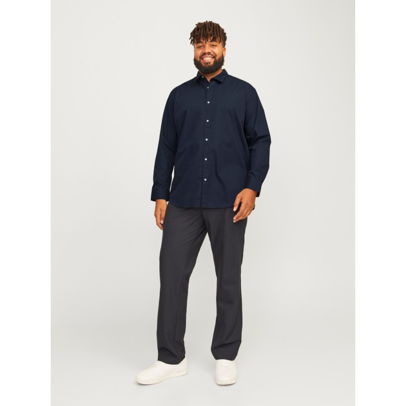 JACK & JONES PLUS Joe plain krotærmet skjorte - Navy Blazer