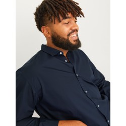 JACK & JONES PLUS Joe plain krotærmet skjorte - Navy Blazer