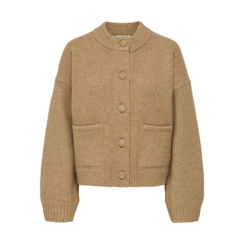 JDY Kimie langærmet strik cardigan - Camel
