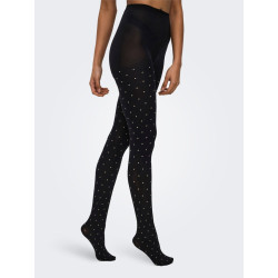 JDY Anna small dot strømpebukser - Coffee Bean / SANDSHELL DOTS