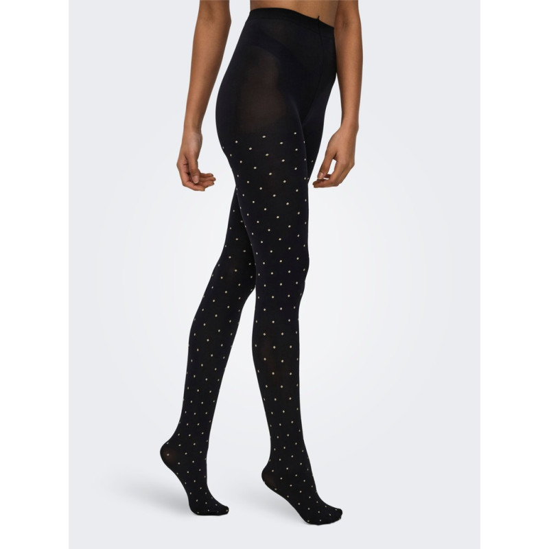 JDY Anna small dot strømpebukser - Coffee Bean / SANDSHELL DOTS