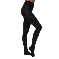 JDY Anna small dot strømpebukser - Coffee Bean / SANDSHELL DOTS