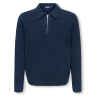 ONLY & SONS JUNIOR Emil zip strikpolo - Dark Sapphire