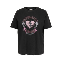 ONLY CARMAKOMA Tico loose print T-shirt - Black / Rose