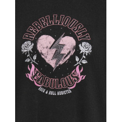 ONLY CARMAKOMA Tico loose print T-shirt - Black / Rose